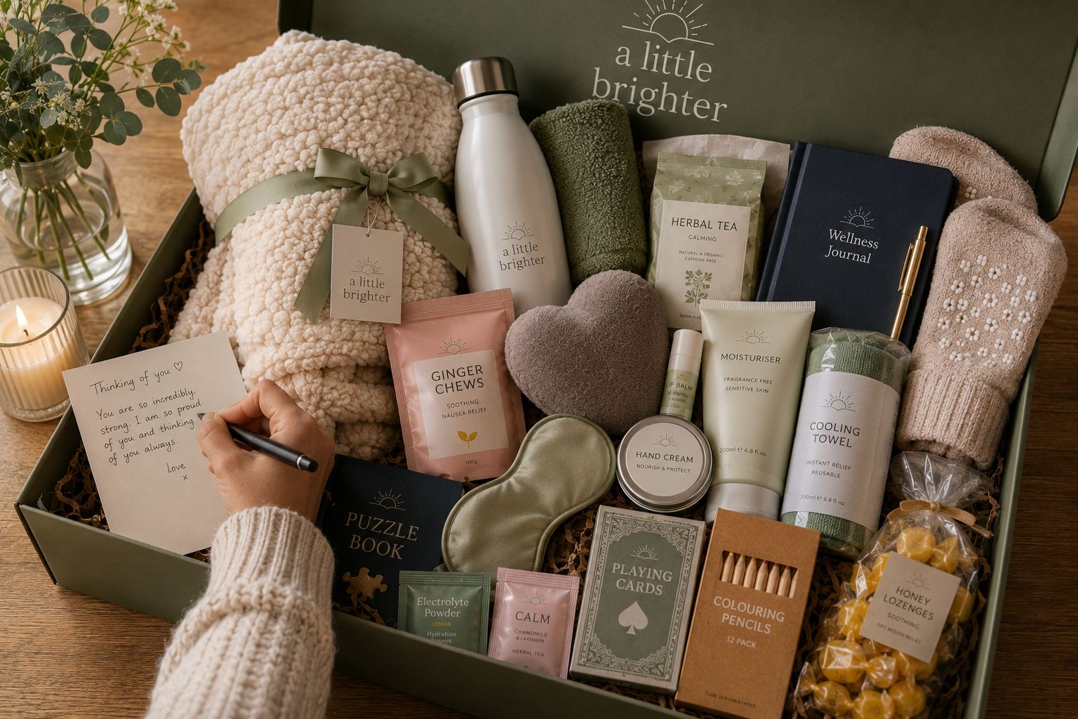 A Little Brighter Starting Treatment Box with all items displayed
